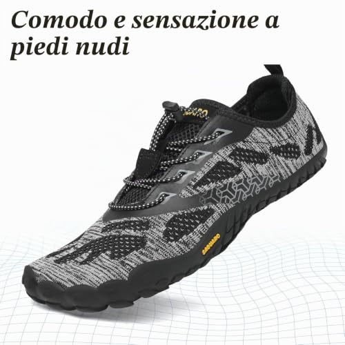 Detalle de SAGUARO Scarpe Barefoot Minimaliste Uomo Donna Multisport 43 EU - Onice Nero