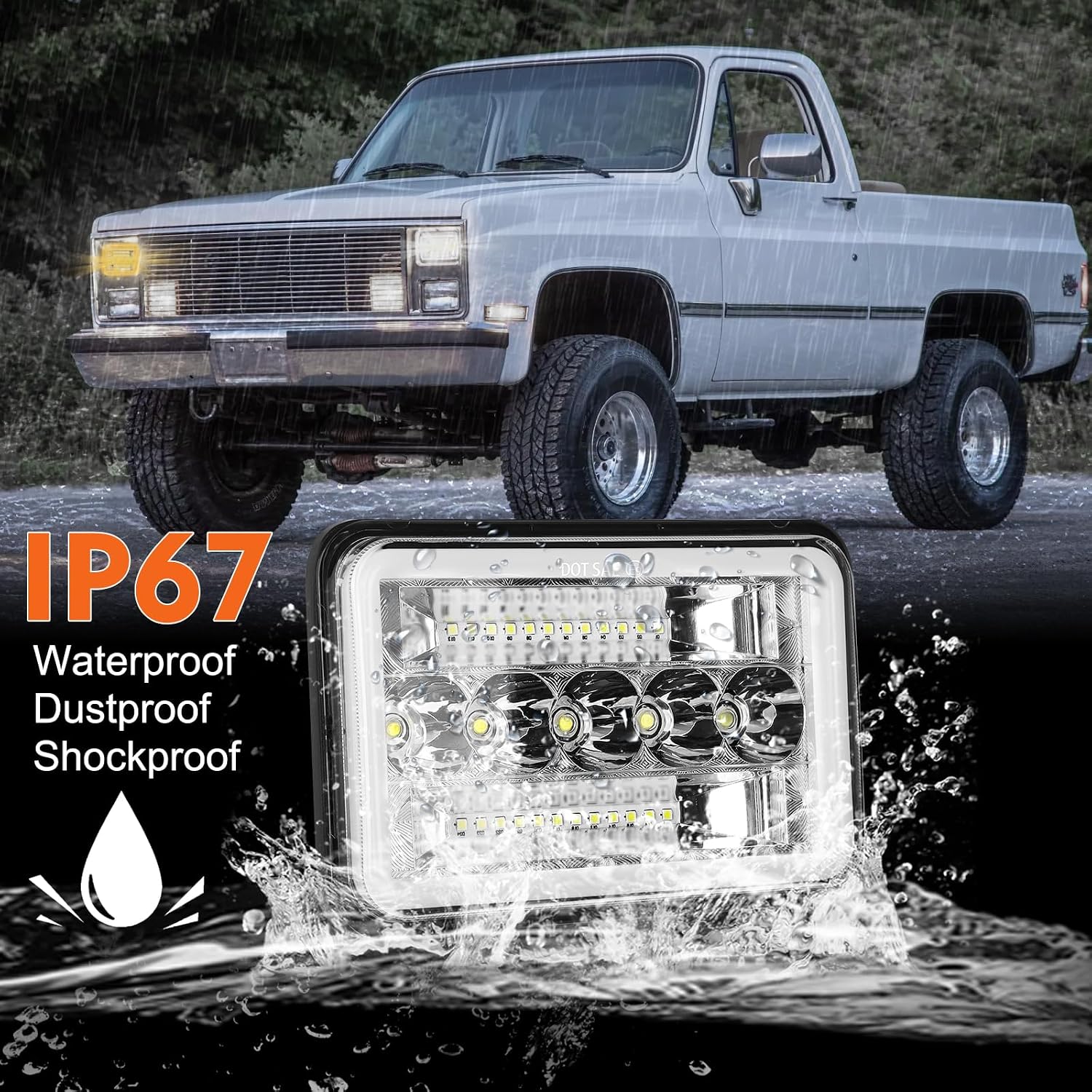 Thumbnail 4 de AAIWA 4x6-inch LED headlights