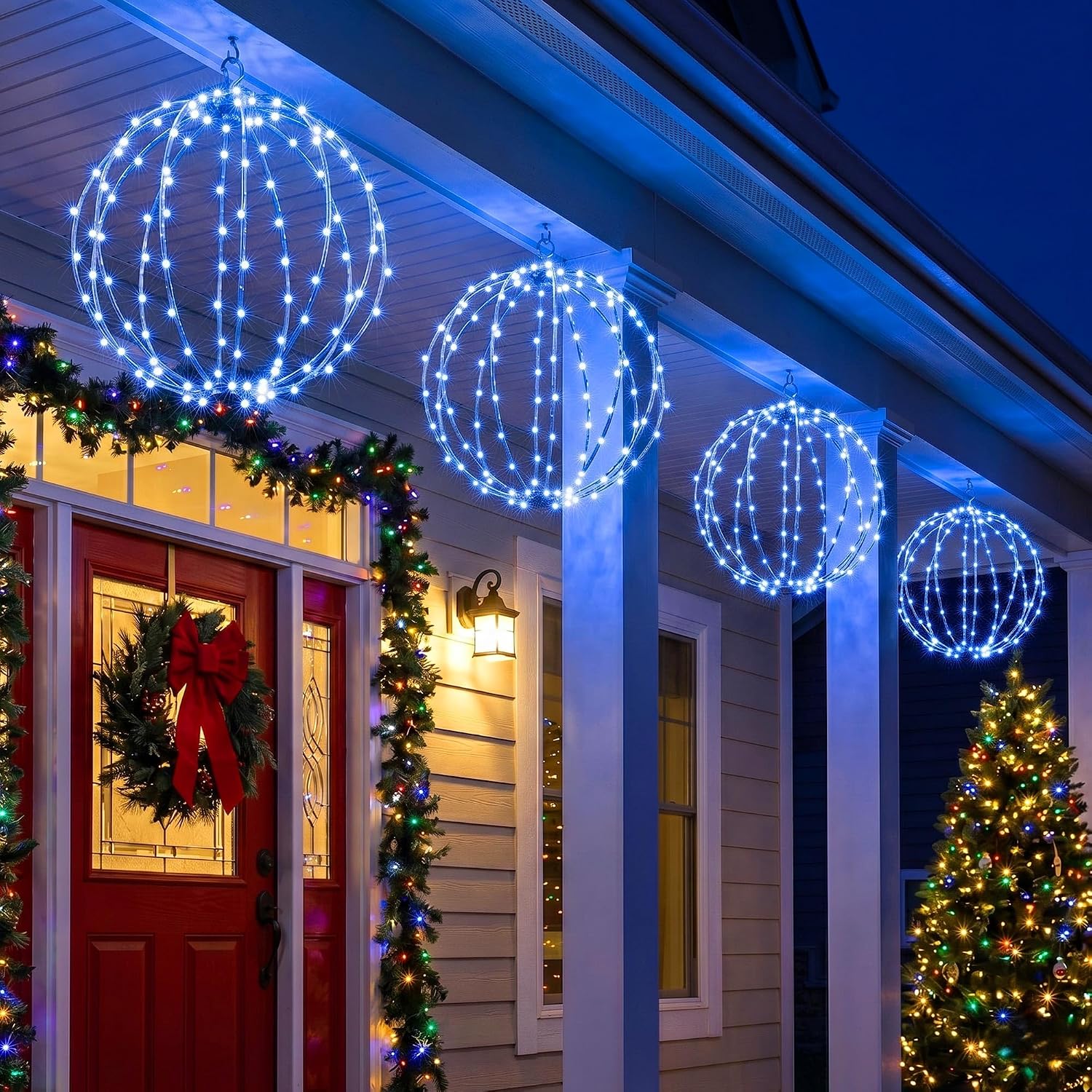 Thumbnail 6 de iBaycon SSL0120-S-3.5V Christmas Sphere Lights, Blue, 8 Modes, IP65