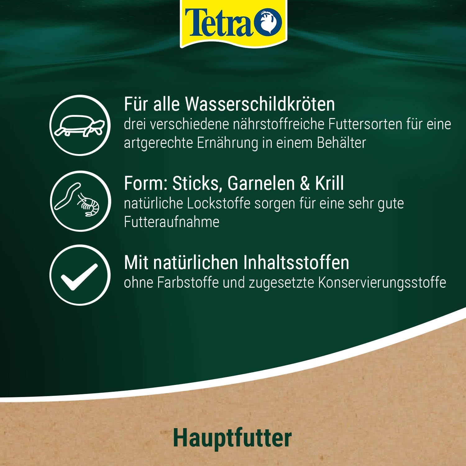 Detalle de Tetra ReptoMin Menu Schildkröten-Futter 3in1 – abwechslungsreiches Futter für Wasserschildkröten, 250 ml Dose