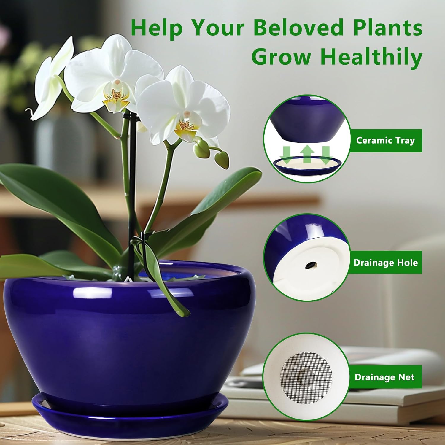 Thumbnail 5 de Ceramicfor Planter 9 Inch for Indoor Plants 🌱