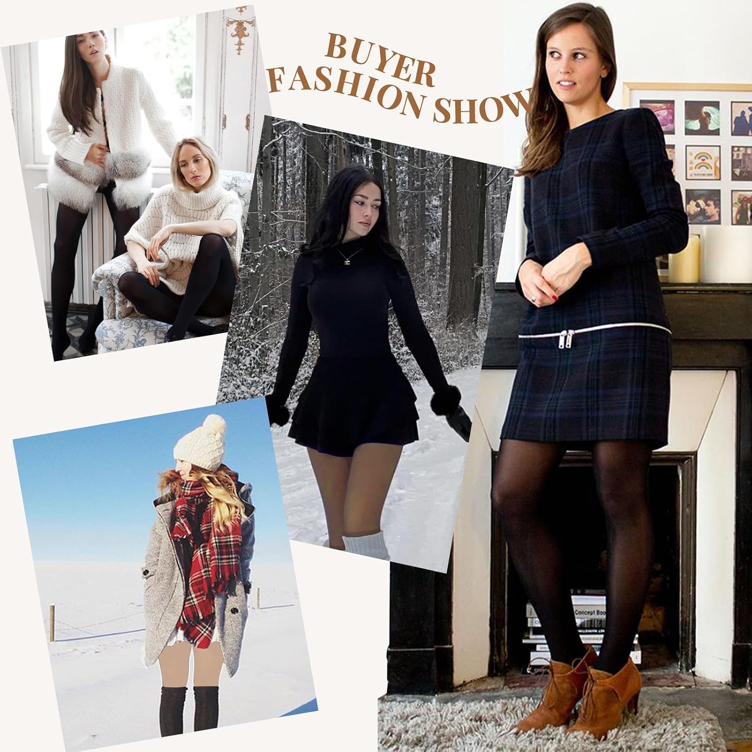 Thumbnail 4 de Gayhay Fleece-Lined Tights for Women, 2 Pairs, High-Waisted Sheer Look