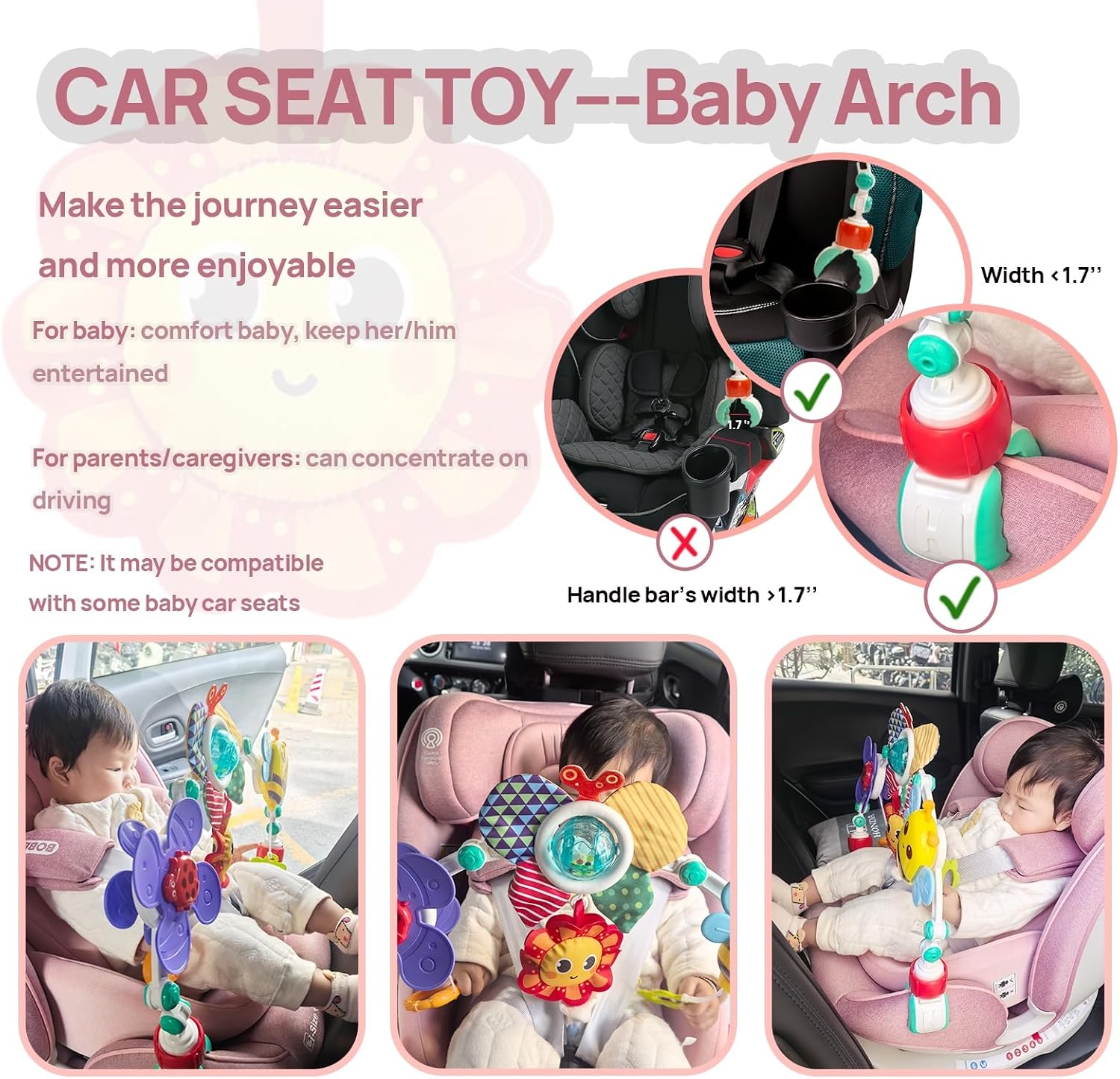 Thumbnail 4 de UTOPLIKEY Baby Activity Arch Toy Bar for Stroller, Bassinets & Car Seat