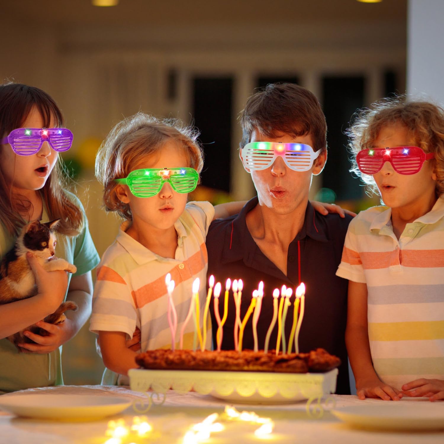 Thumbnail 6 de SZHFU 36-piece neon shutter glasses party set (6 colours, 3 light modes)