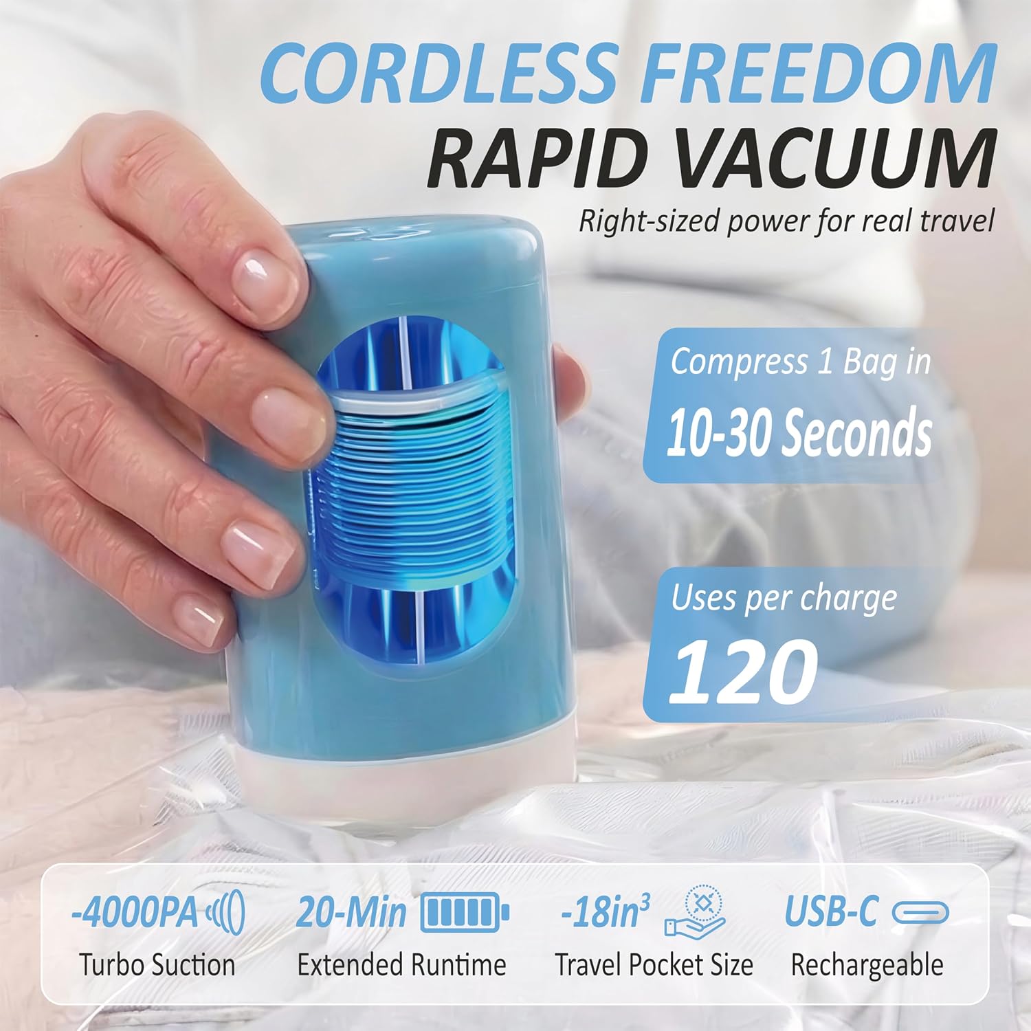 Detalle de Cozy Essential Travel Vacuum Bags 12 Combo