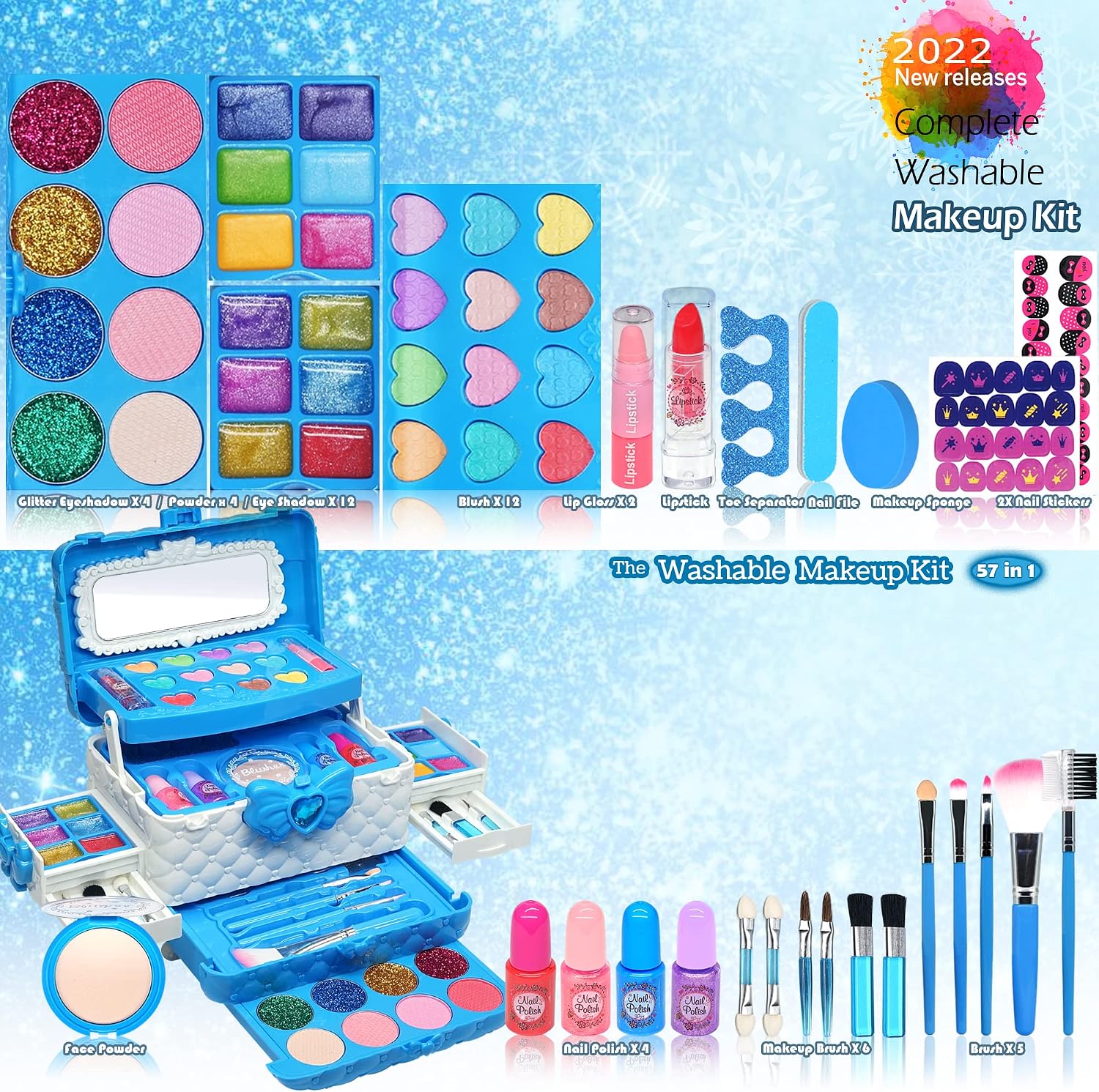 Detalle 2 de Princess Beauty Kids Makeup Set for 4–10 Years