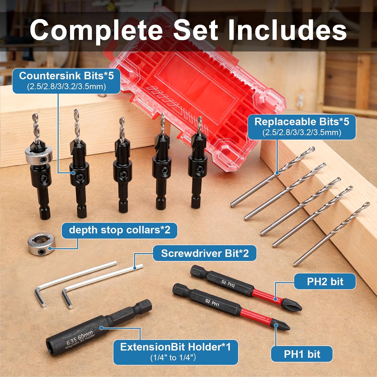 Detalle de Lytool Hex Countersink Drill Bit Set 6.35mm ๐