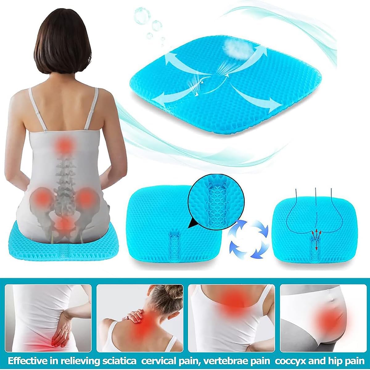 Detalle 2 de masteymoh Gel Seat Cushion 18.5 x 17.3 in