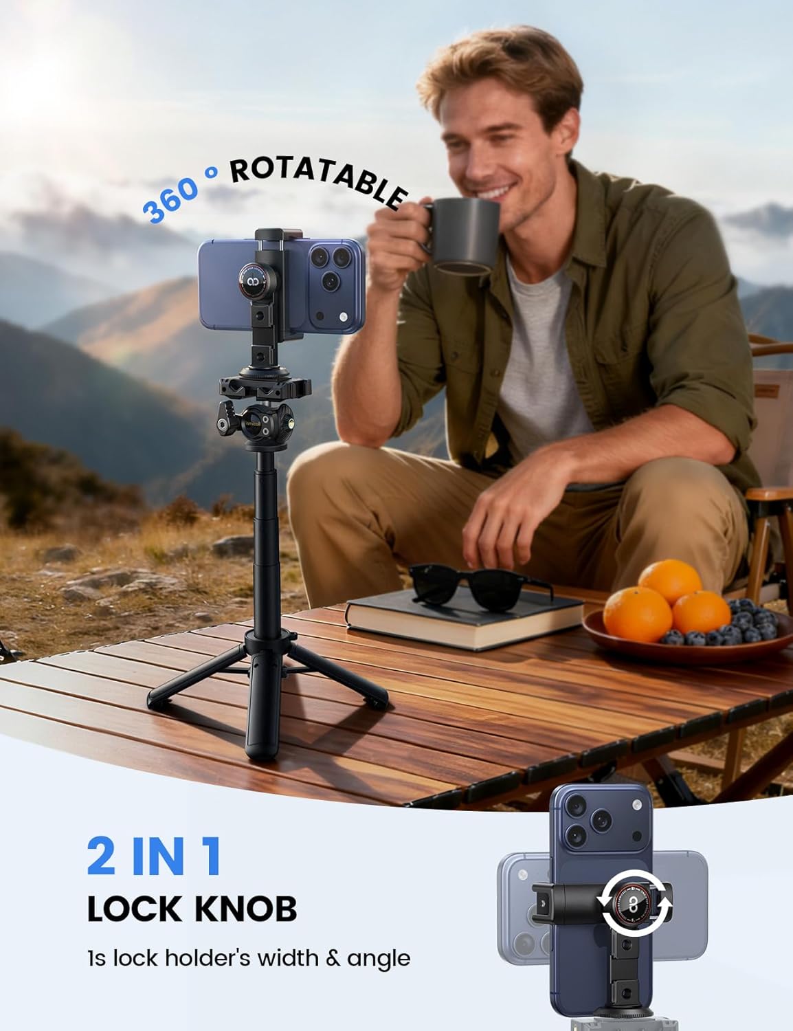 Thumbnail 2 de Lamicall 3‑in‑1 phone tripod mount adapter 🎥