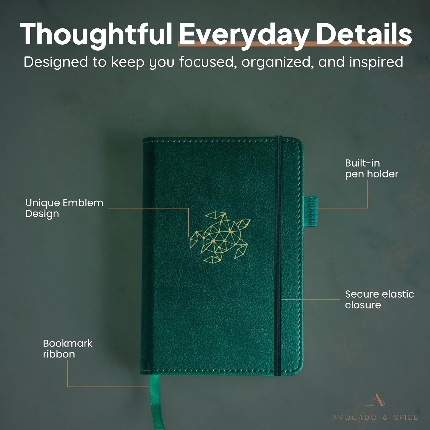 Thumbnail 4 de Small Notebook A6 by Avocado and Spice® — Gift-Ready Pocket Journal in Faux Leather