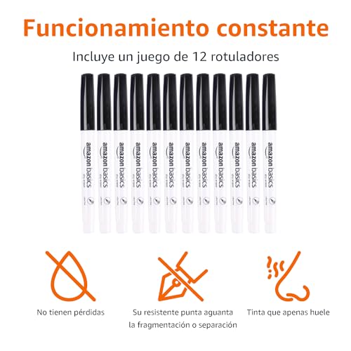 Thumbnail 1 de Amazon Basics Pennarelli per lavagna cancellabile punta ultra fine 12 🖊️