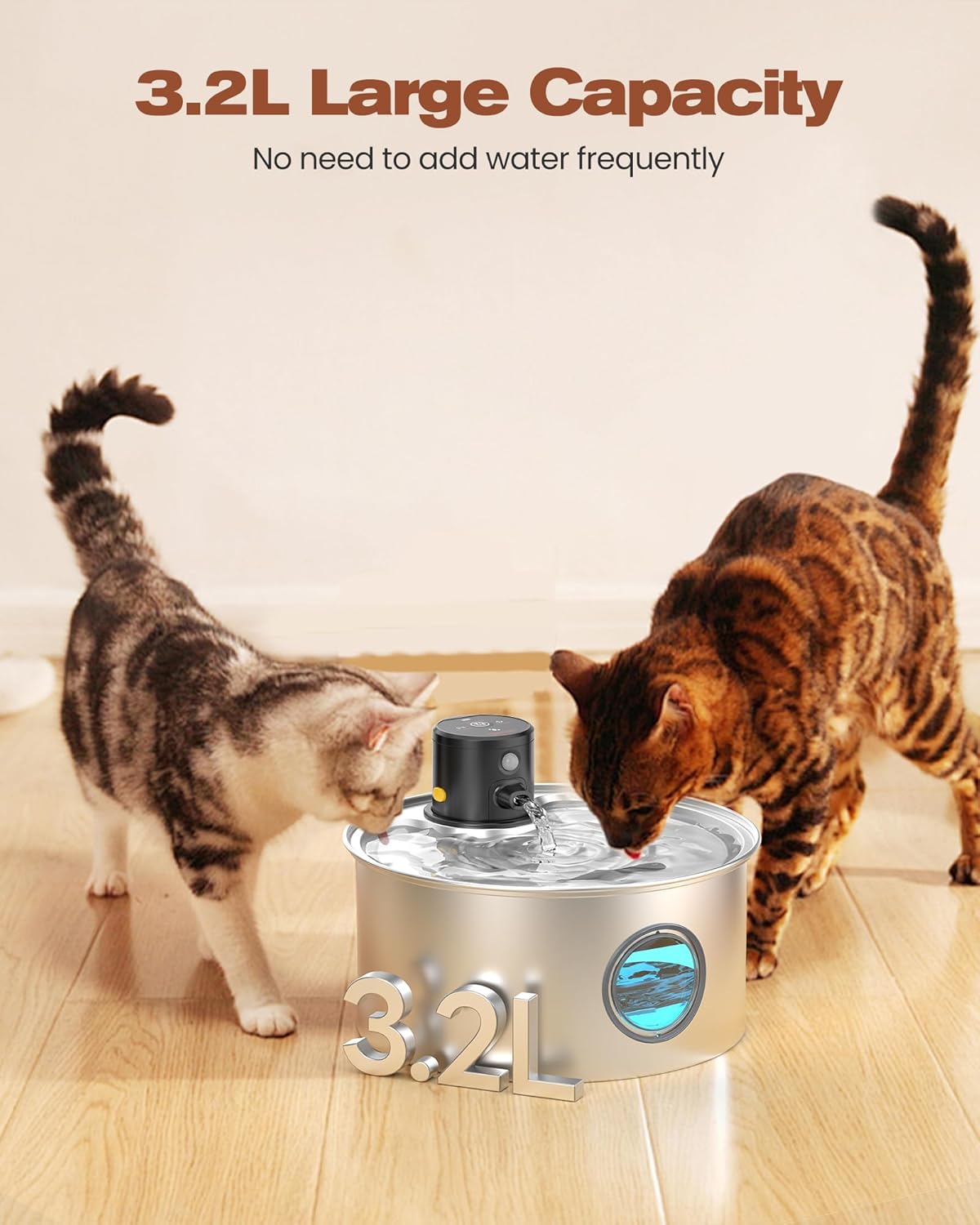 Detalle 2 de Katzenbrunnen Sensor 3,2 L kabellos Trinkbrunnen