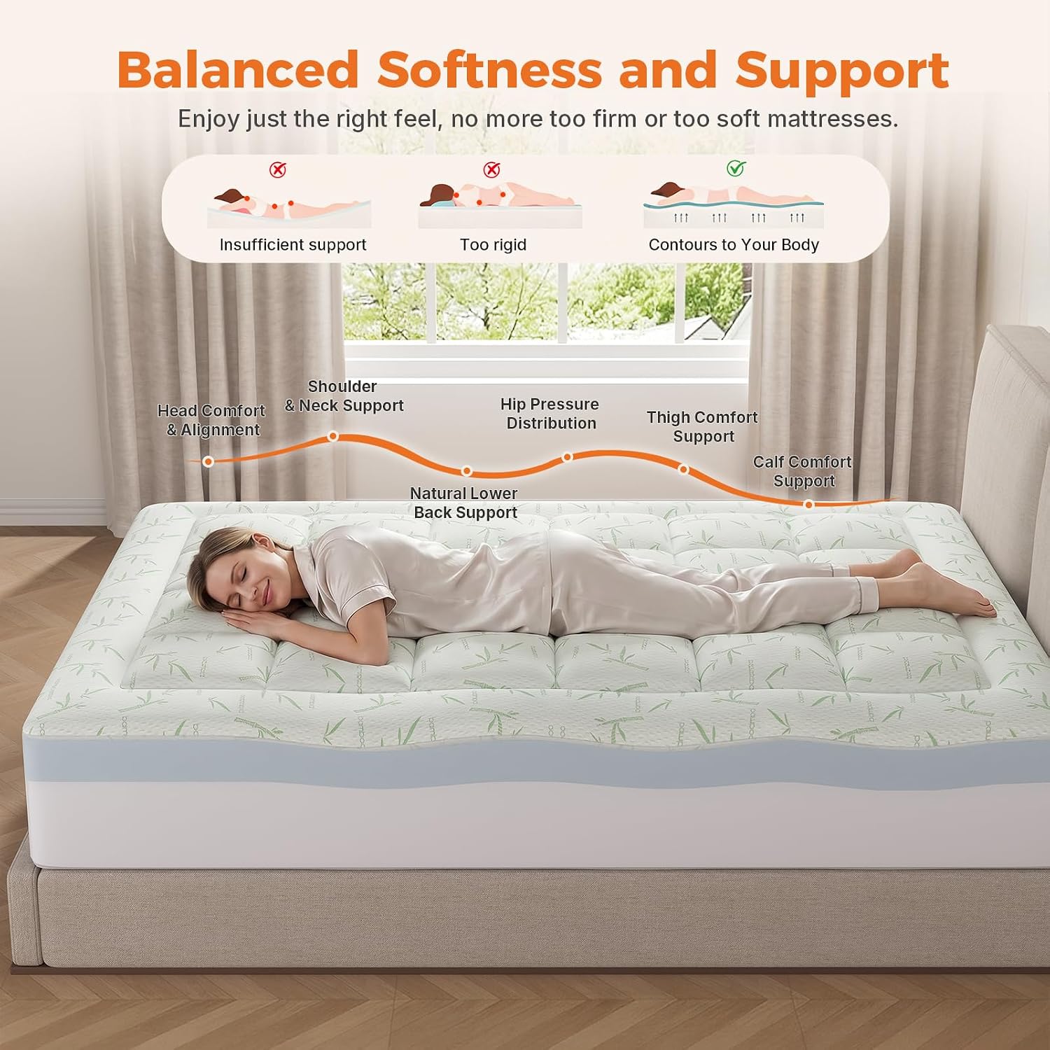 Detalle de Sweetcrispy Mattress Topper 3-Inch