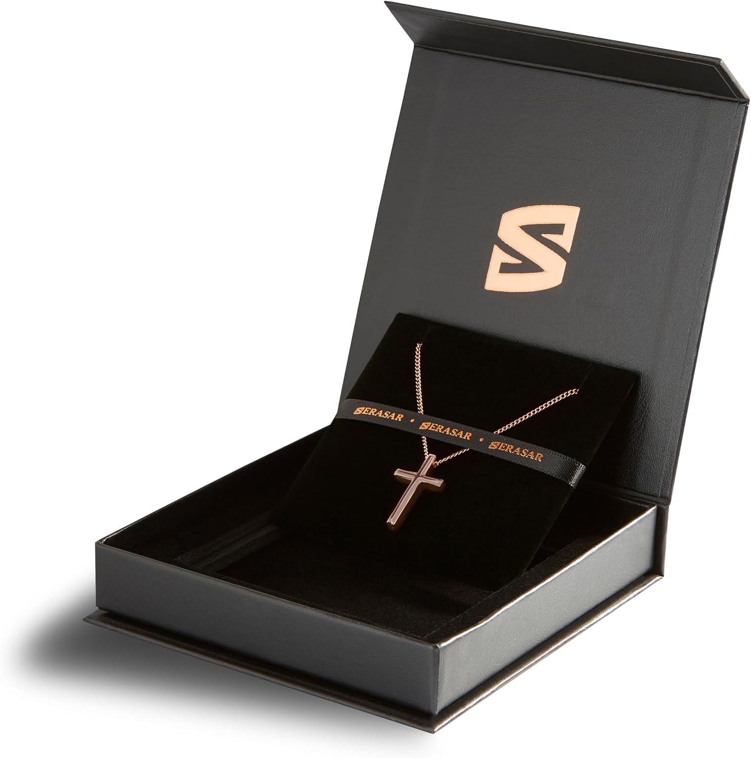 Detalle de SERASAR Collana Premium Harmony in Acciaio 316L – Croce dorata, lunghezza regolabile 45–50 cm