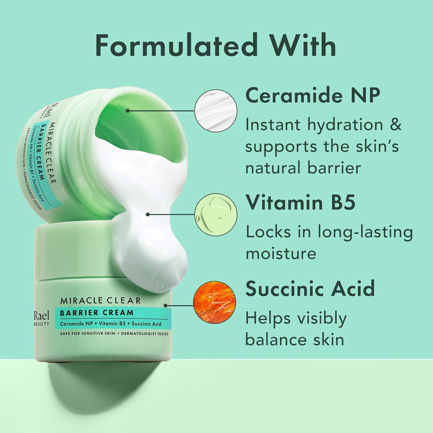 Thumbnail 3 de Rael Face Moisturizer, Miracle Clear Barrier Cream – Lightweight Hydration with Ceramide NP, Succinic Acid & Vitamin B5