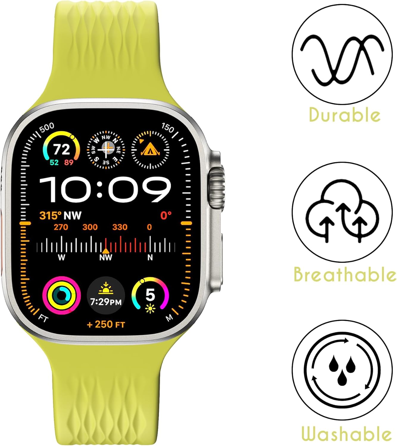 Thumbnail 2 de LULULOOK Sport Strap FKM for Apple Watch (49/46/45/44/42mm) breathable fluoroelastomer band