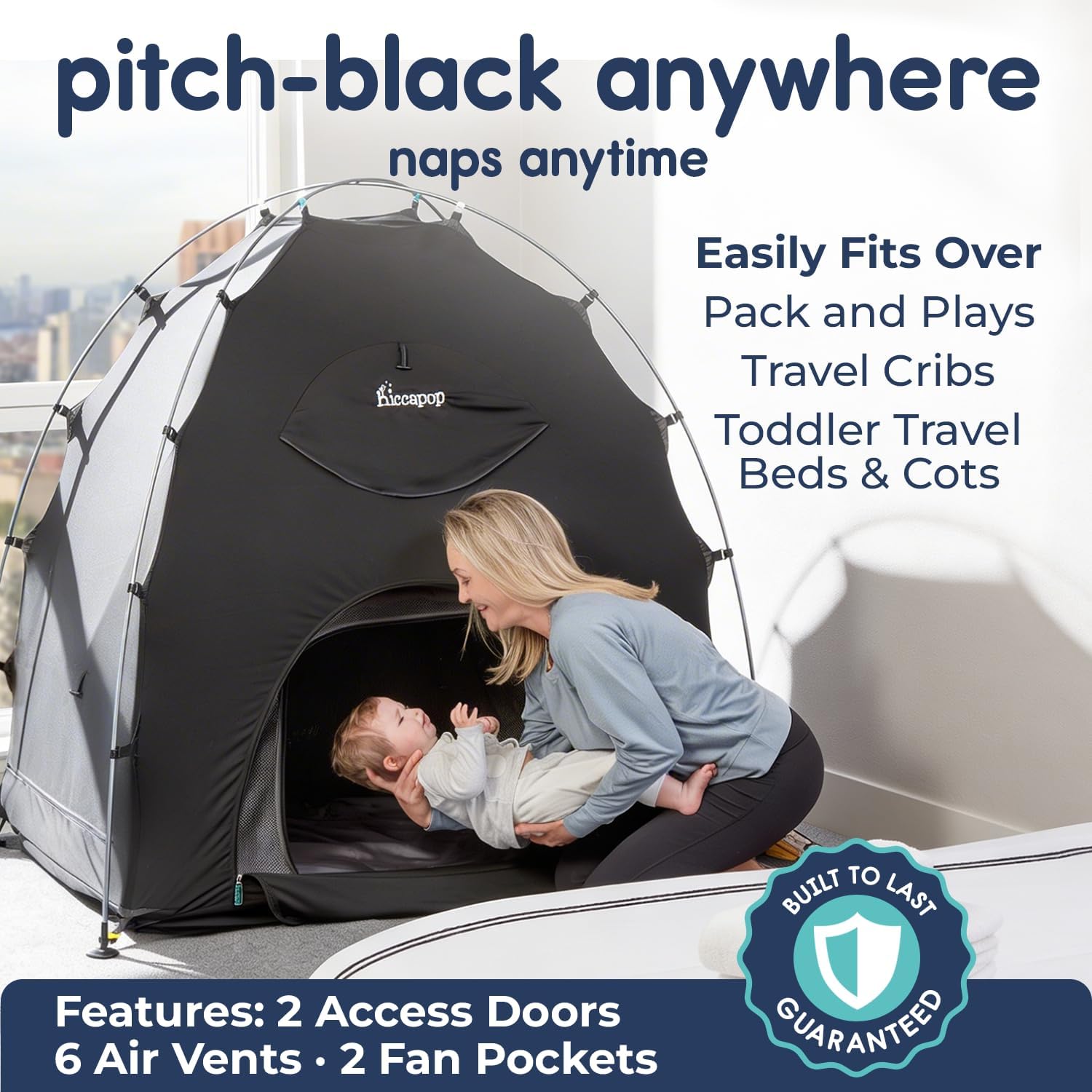 Thumbnail 1 de Hiccapop Daydreamer Blackout Tent pack‑and‑play canopy for sleep pod