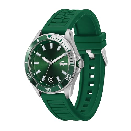 Detalle 2 de Lacoste Orologio Analogico da Uomo Collezione TIEBREAKER – Cinturino silicone verde, 2011263