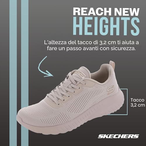 Detalle de Skechers Bobs Squad Chaos, Scarpe da ginnastica Donna Naturale – 39 EU
