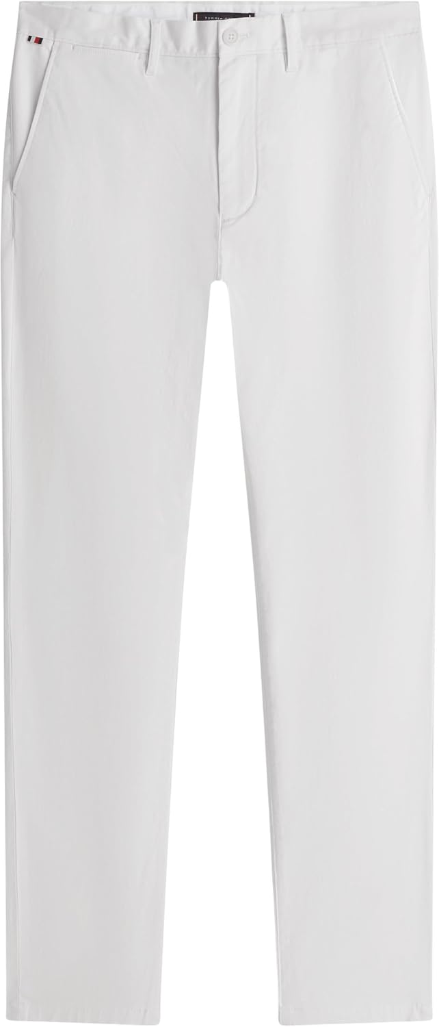 Detalle de Tommy Hilfiger Herren Chino – zeitlose, bequeme Alltagshose aus regenerativer Baumwolle