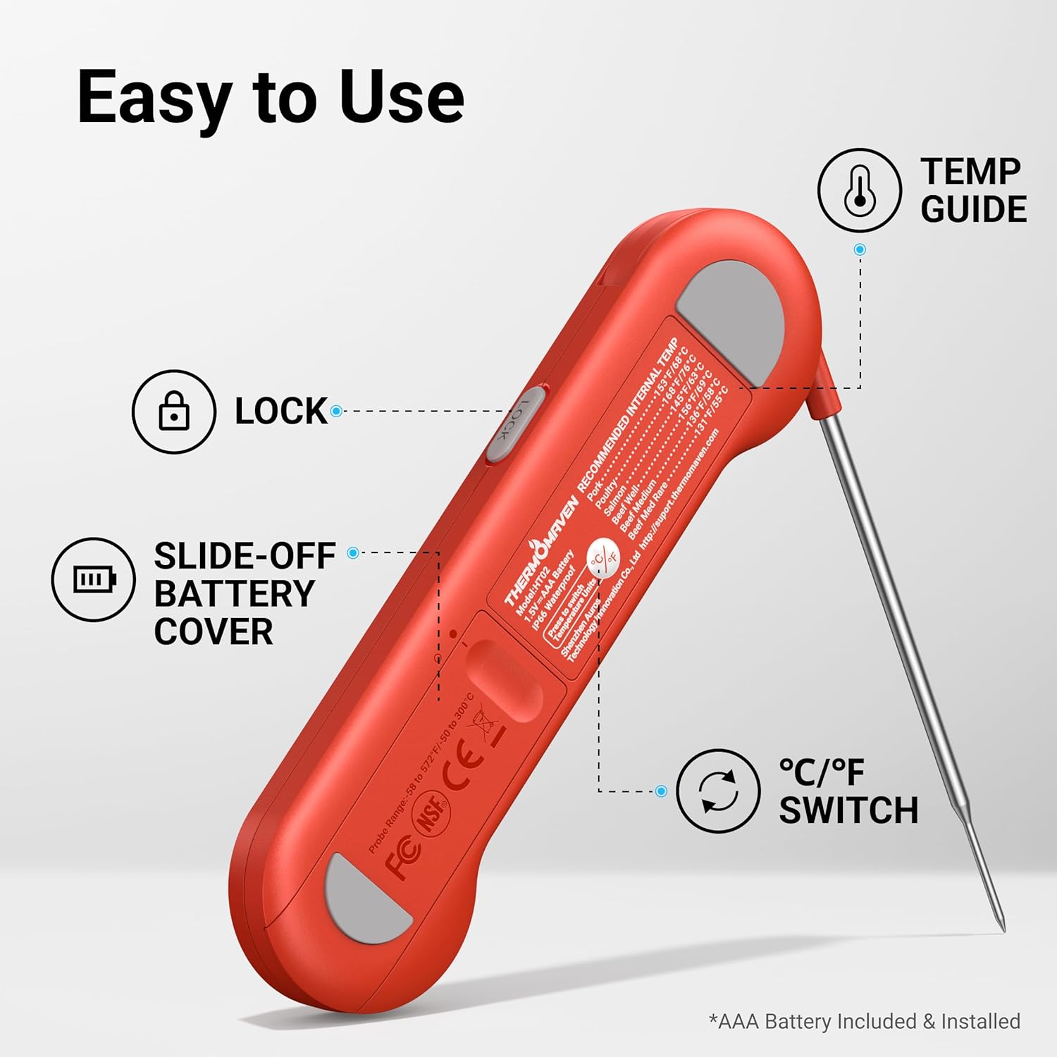 Thumbnail 5 de Professional 0.5 Sec Instant Read Thermometer 🍖