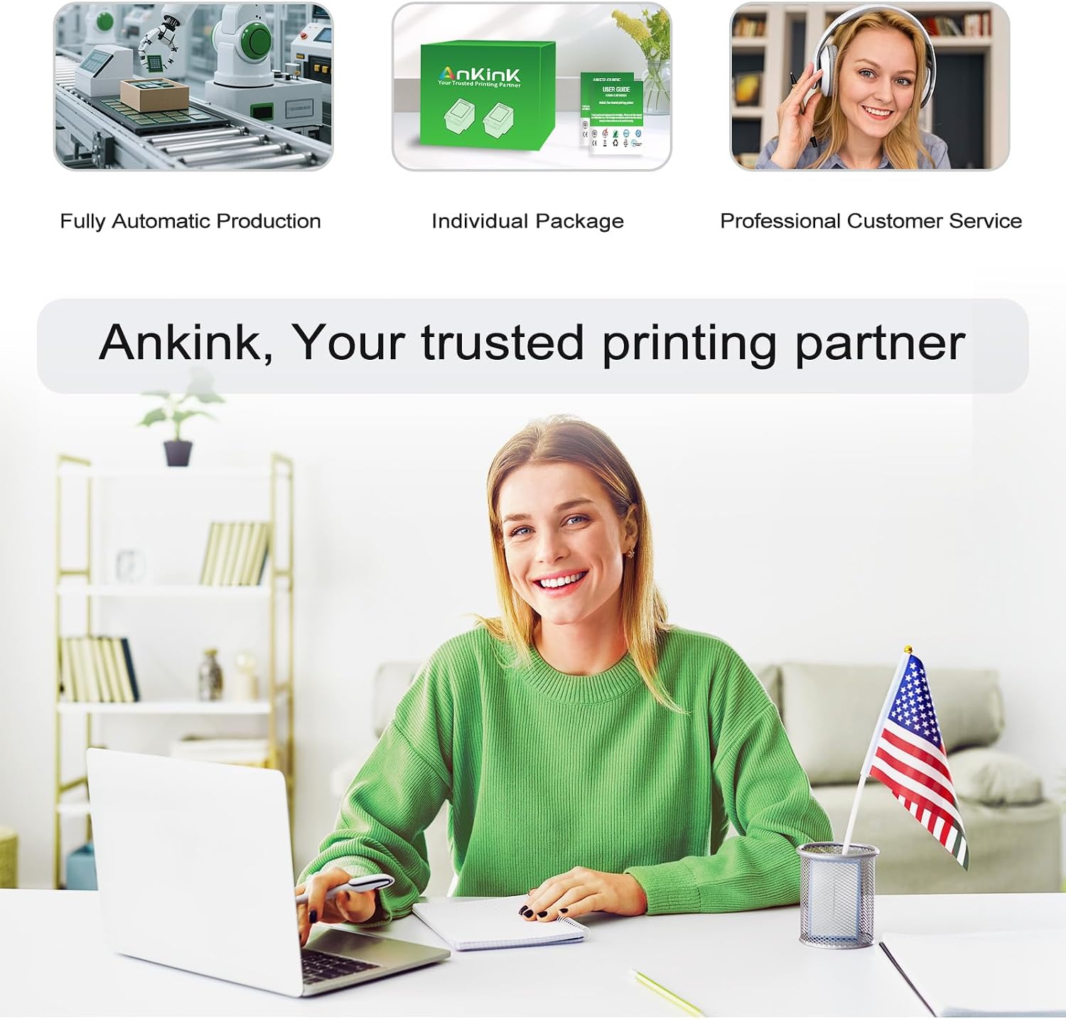 Thumbnail 6 de Ankink 65XL Ink Cartridge Combo, Black and Tri-Color, 2-Pack for HP