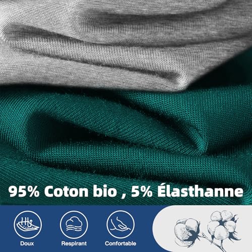 Detalle 2 de Fullluwaa Boxer Homme Coton Lot de 10 — Multicolore, Ceinture Élastique, Doux et Durable