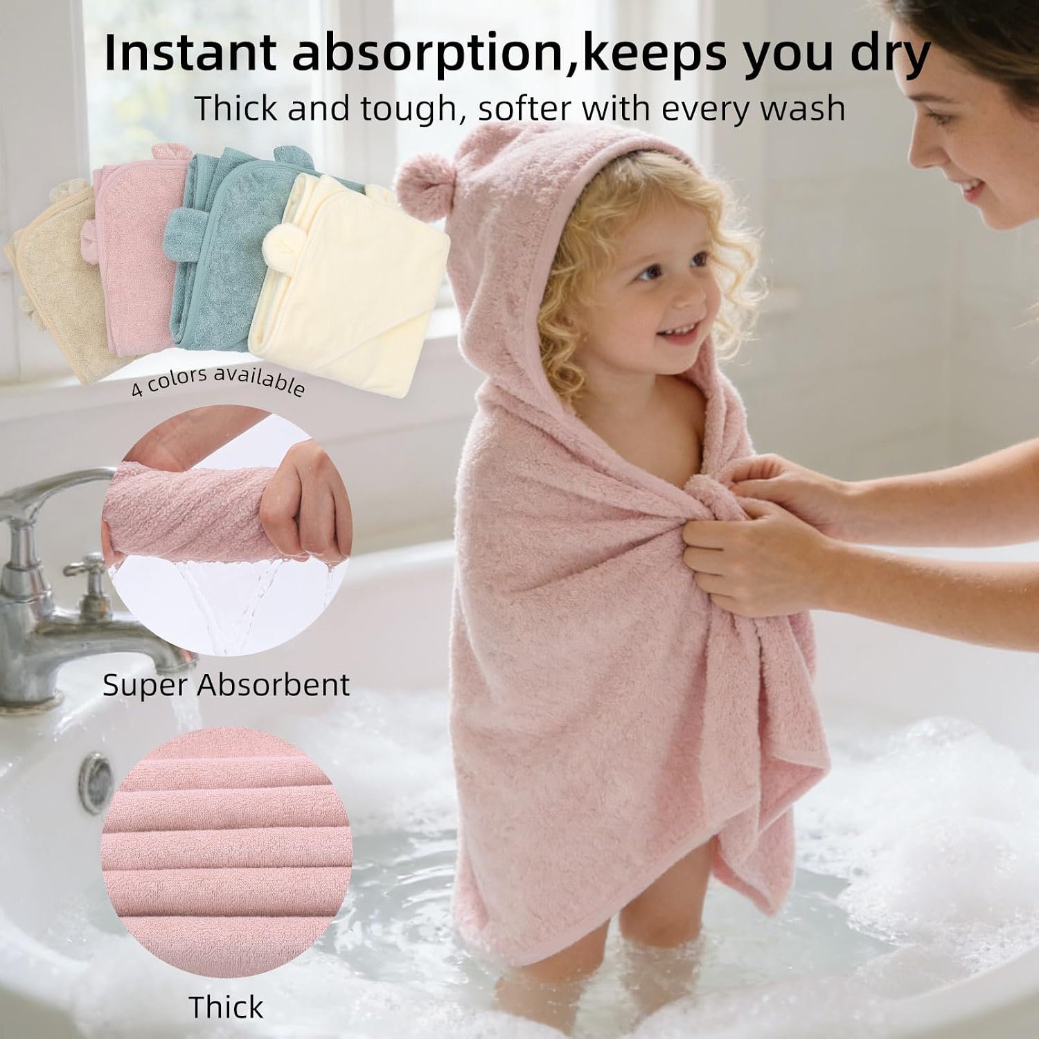 Detalle de LifeTree Baby Hooded Towel 30 x 30 Inches