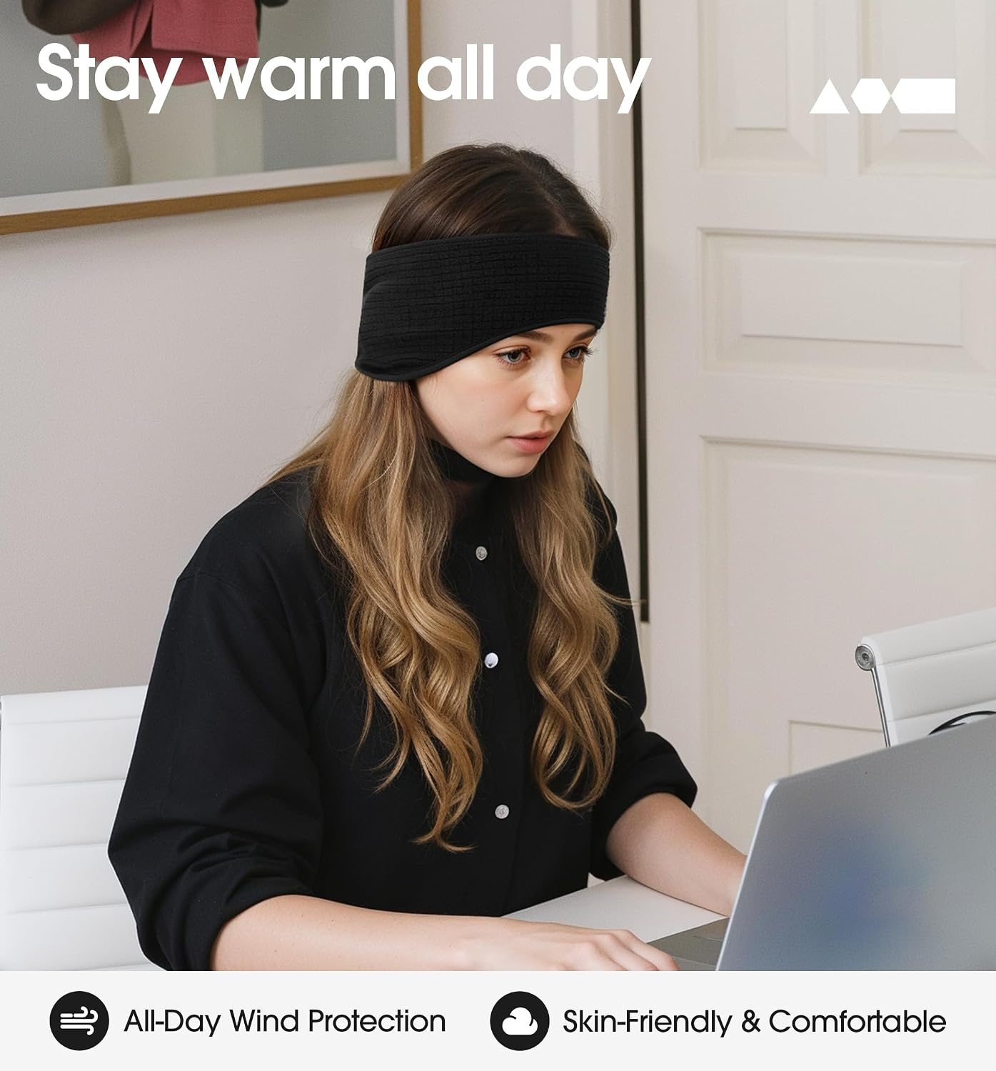 Detalle 2 de SUNMECI Grid Fleece Ear Warmer Headband, Lightweight Stretch Fit