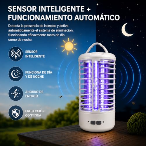 Detalle de ZALEZ Lampara Antimosquitos Interior y Exterior con UV 365 nm y descarga eléctrica
