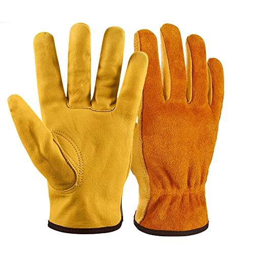 Detalle de NickyPicky Gardening Gloves for Men and Women – Thorn-Proof Leather Gloves with Excellent Dexterity