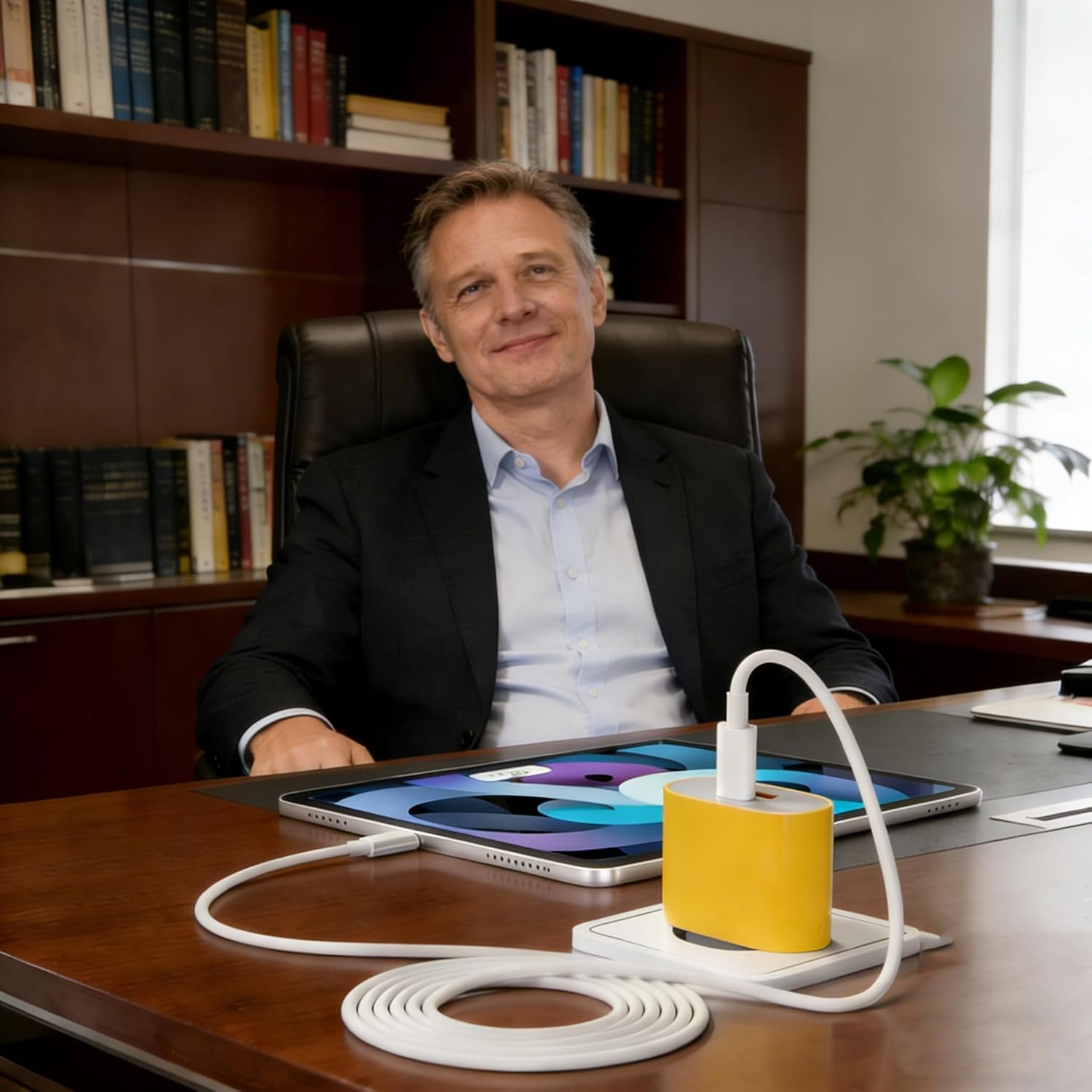 Thumbnail 3 de Samneer caricabatterie da parete 25W USB-C + 15W USB-A (giallo) per iPhone 17/16 e altri smartphone