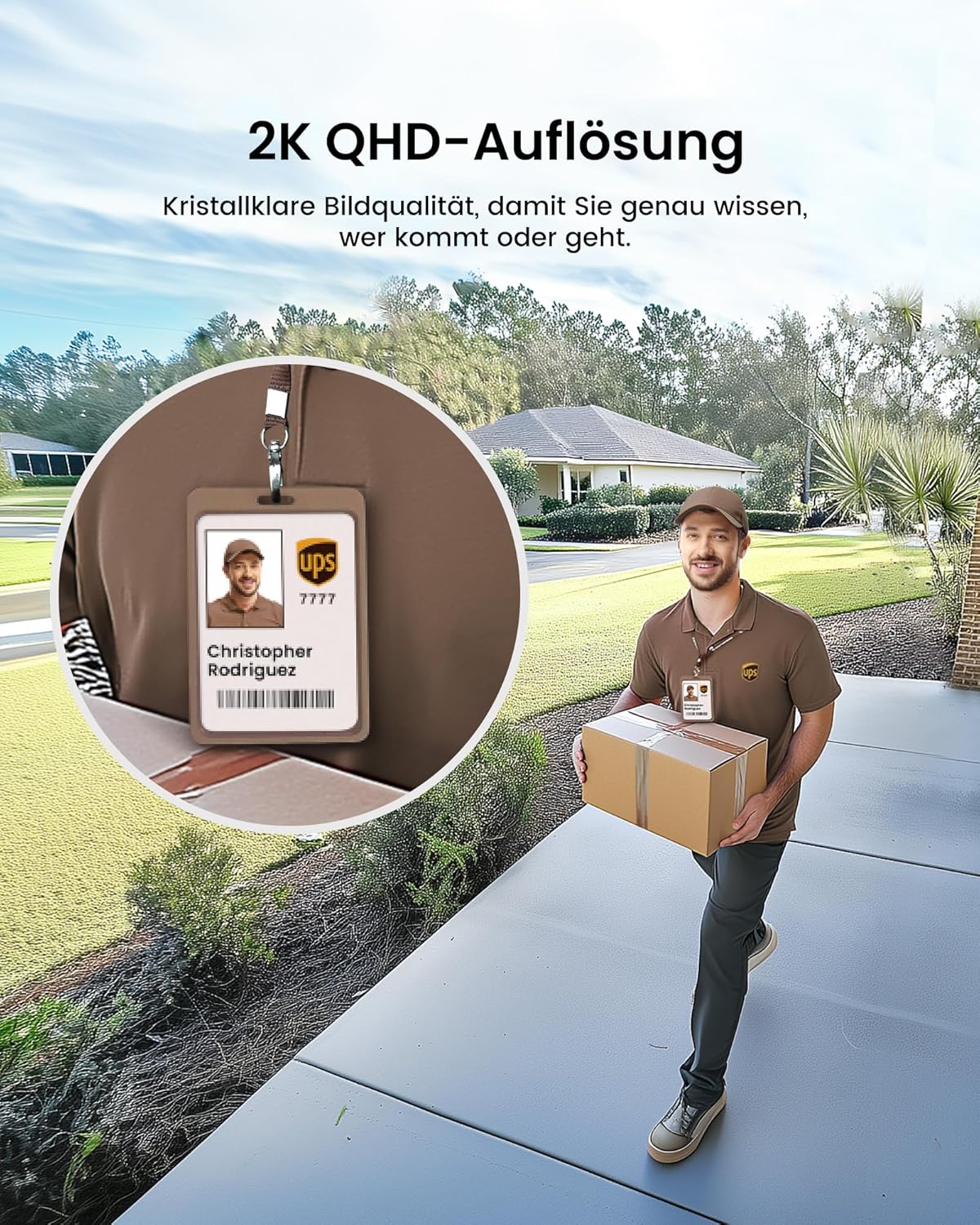 Detalle 2 de aosu 2K Überwachungskamera Außen Solar Akku 3MP 360° PTZ