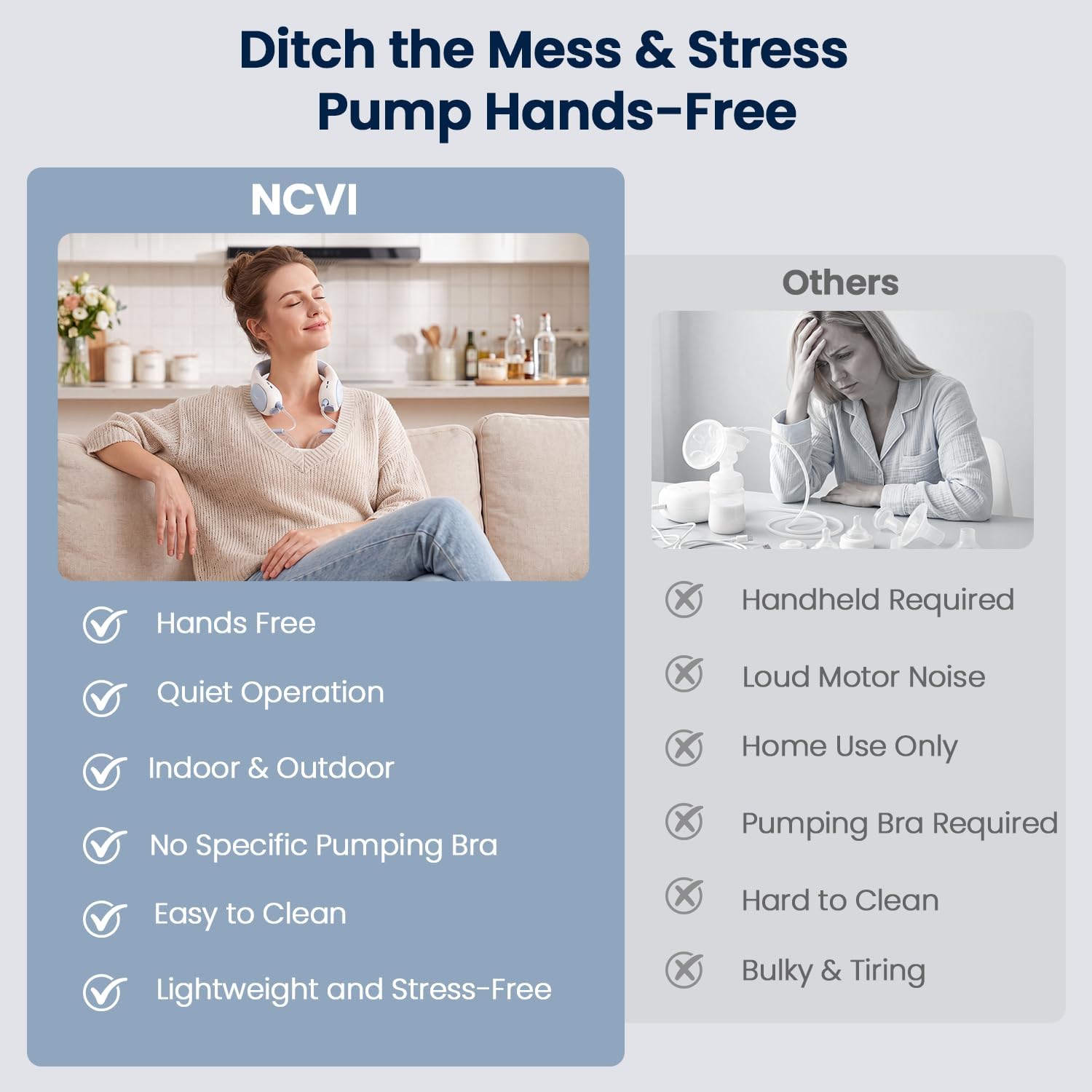 Thumbnail 5 de NCVI NC3110-2 Wearable Breast Pump with App Control and 6oz Cups