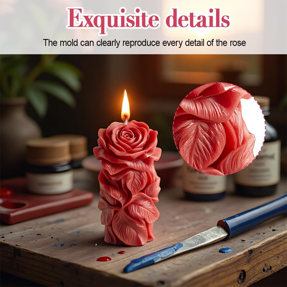Thumbnail 5 de Rose Candle Molds, Silicone 3D Flower Candles Mold for Valentines Wedding Anniversary