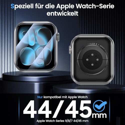 Detalle de UniqueMe EPU Folie für Apple Watch 44/45 mm (Series 9–4) – 1:1 Displayschutz mit Montagewerkzeug