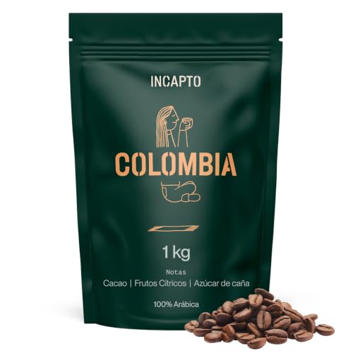 Detalle de Incapto Café en Grano de Especialidad 1 kg — Origen Colombia, 100% Arábica, Tueste Natural y Artesanal