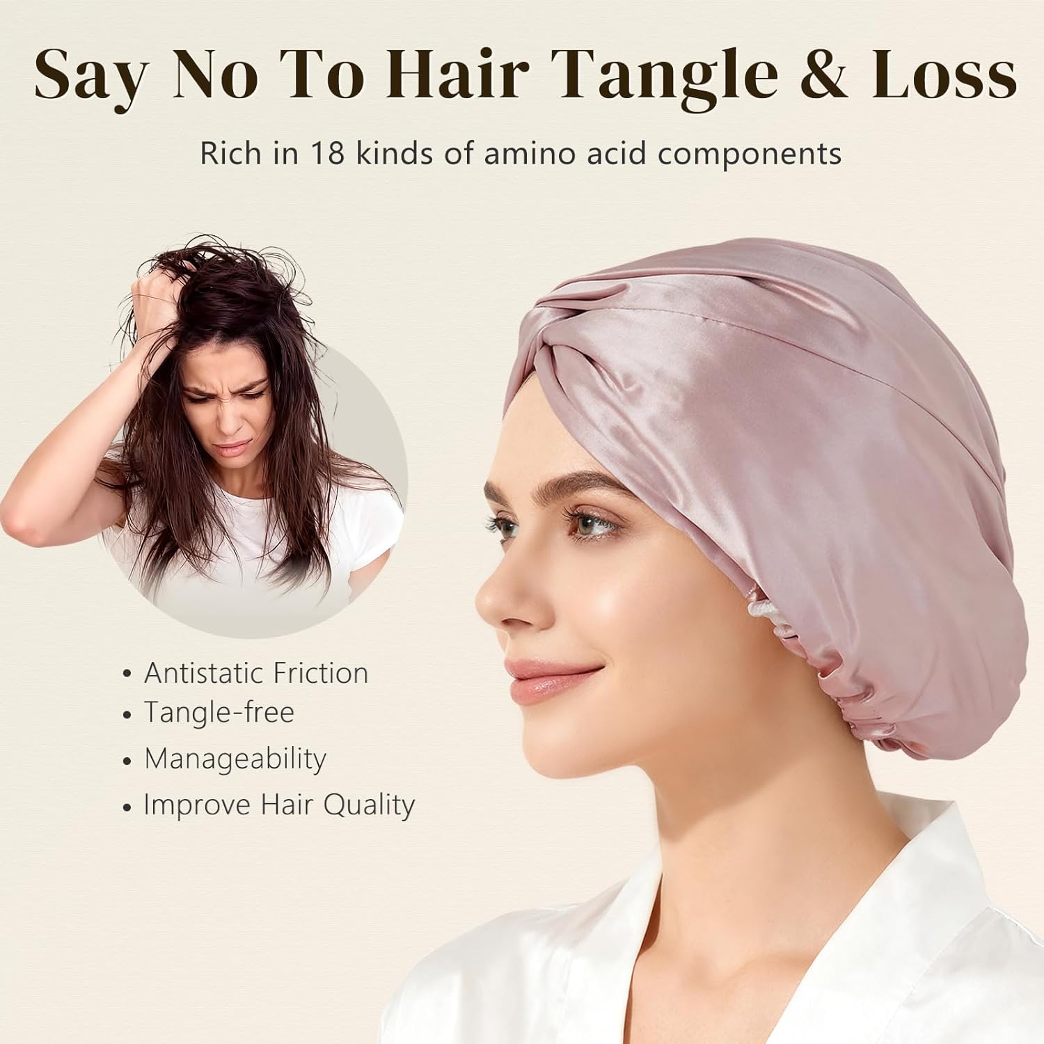 Thumbnail 3 de ZIMASILK 22 Momme Mulberry Silk Bonnet – Premium 100% Silk Sleep Cap for Hair Care