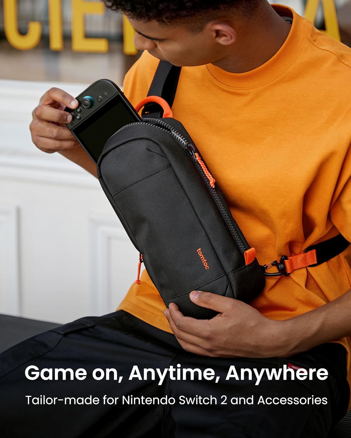 Thumbnail 1 de tomtoc Sling Crossbody Bag for Nintendo Switch 2 (2025) with 8 Game Card Slots, Black