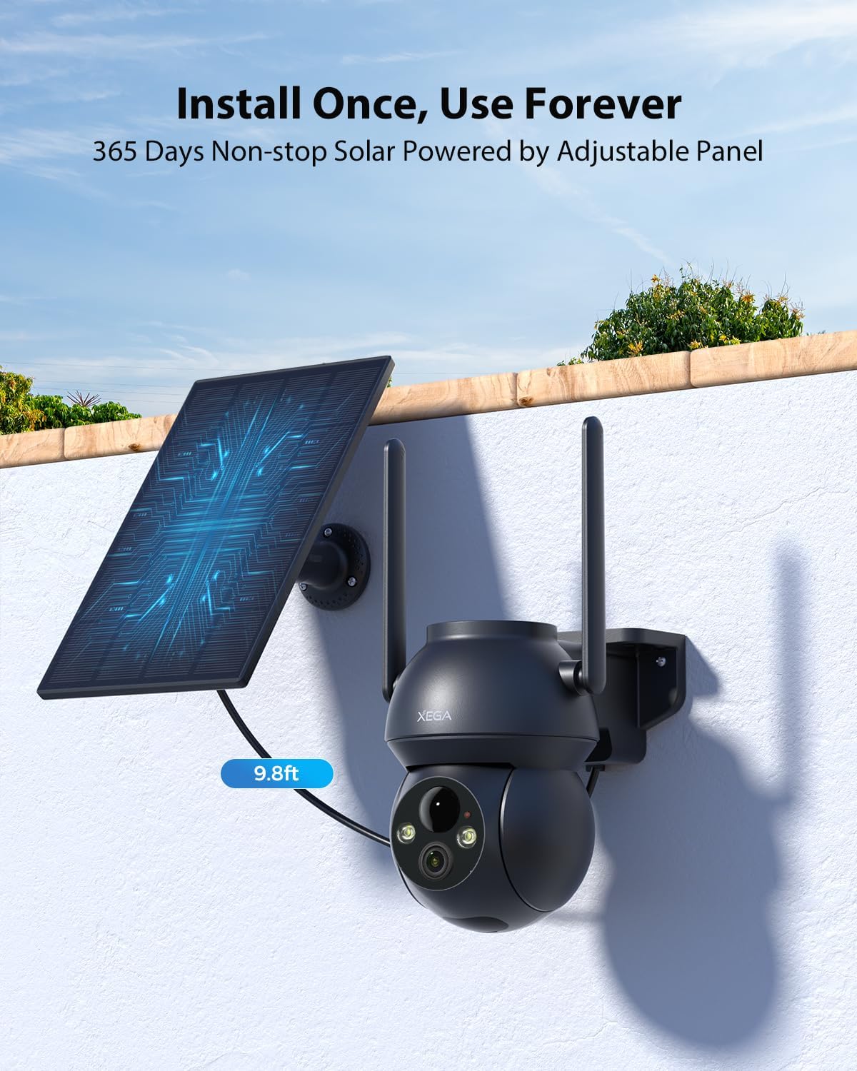 Thumbnail 2 de Xega Telecamera WiFi Esterno 2K con Pannello Solare