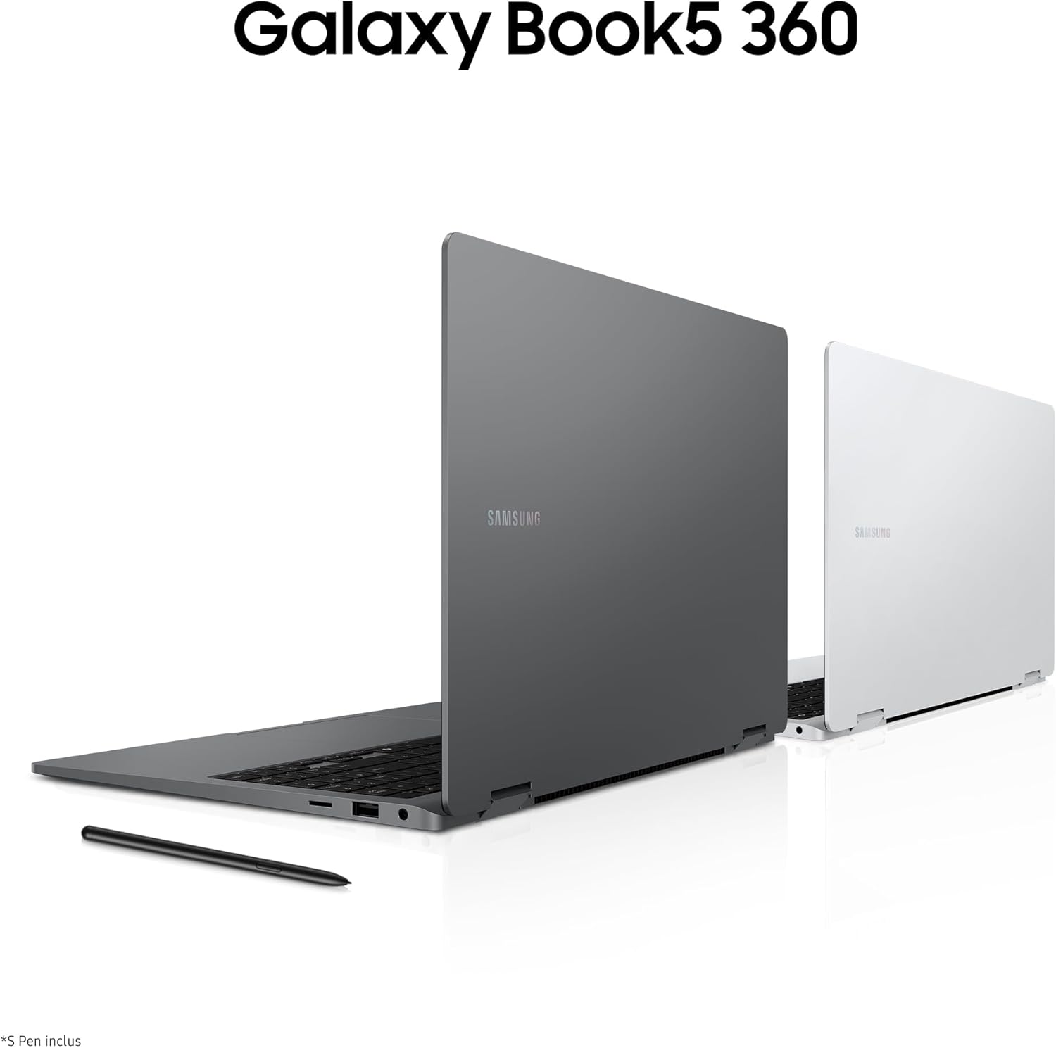 Detalle de Samsung Galaxy Book5 360 15,6" Copilot+PC (2-en-1 convertible) – Core Ultra 7, 16 Go RAM, 1 To, clavier AZERTY FR