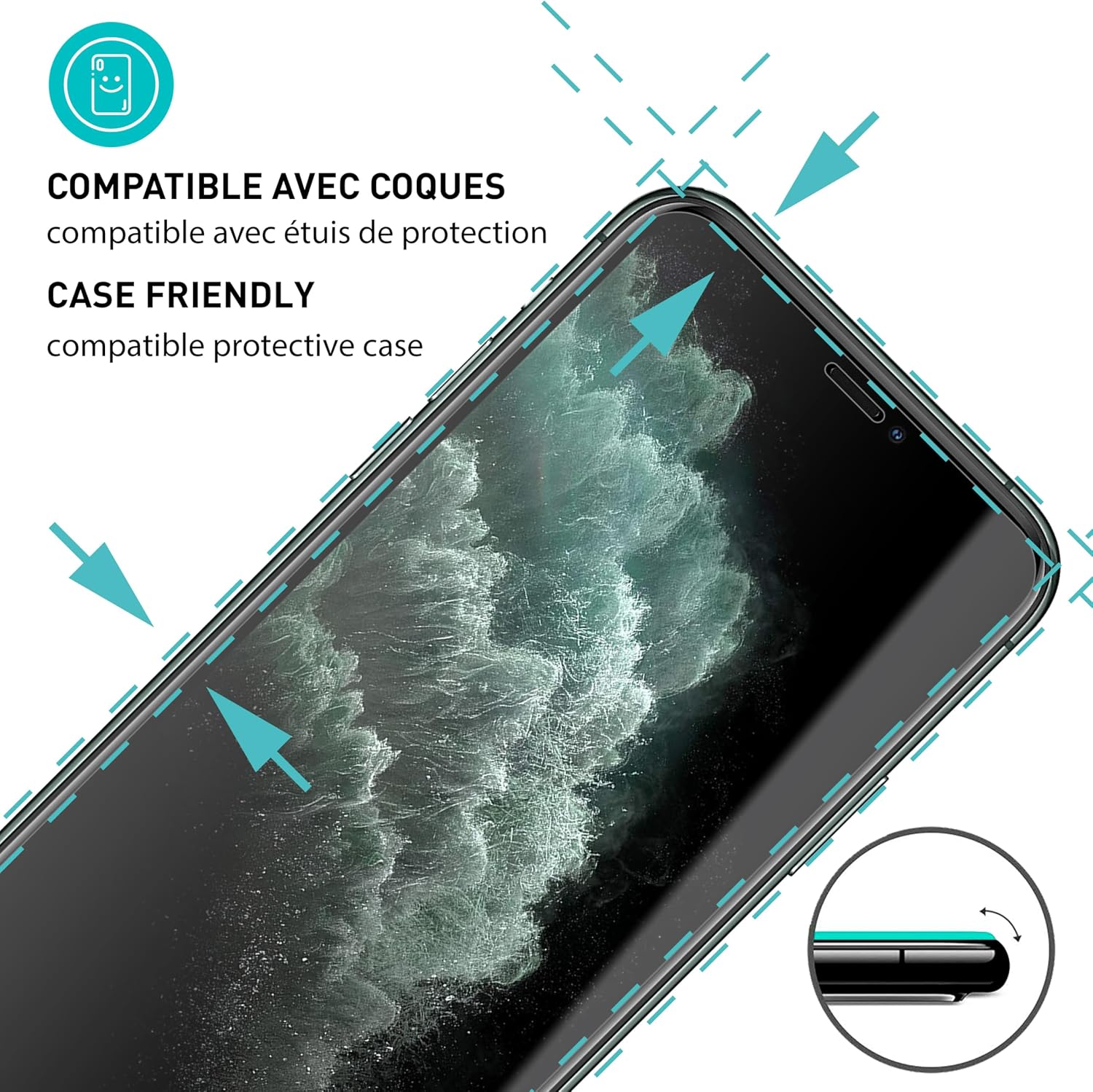 Thumbnail 1 de smartect 3Pack_iPhone_XS gehard glas voor iPhone X, XS en 11 Pro, 9H