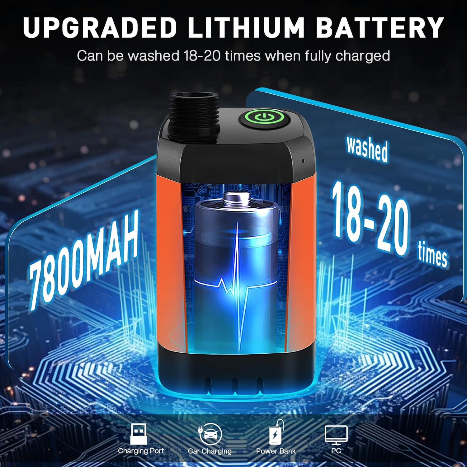 Detalle de MIAOKE Ducha portátil para acampar 7800 mAh
