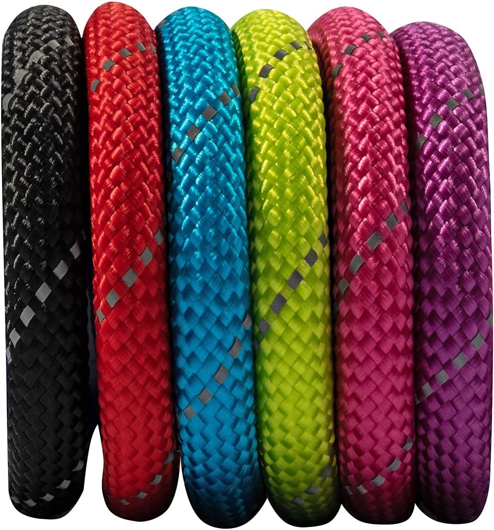 Thumbnail 2 de Ancol Viva Reflective Rope and Leather Snap Dog Lead (Red) – Weatherproof poly-weave with reflective weave