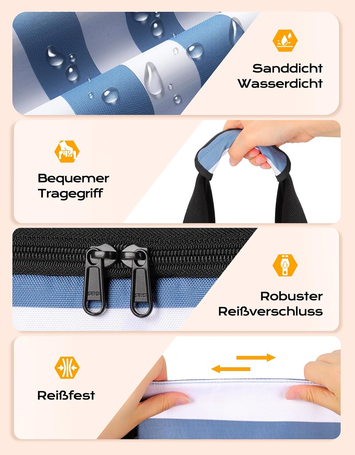 Thumbnail 6 de CIRYCASE Strandtasche XXL Familie mit Kühlfach – 54L, wasserdicht, mit trennbarem Kühltasche & Nassfach