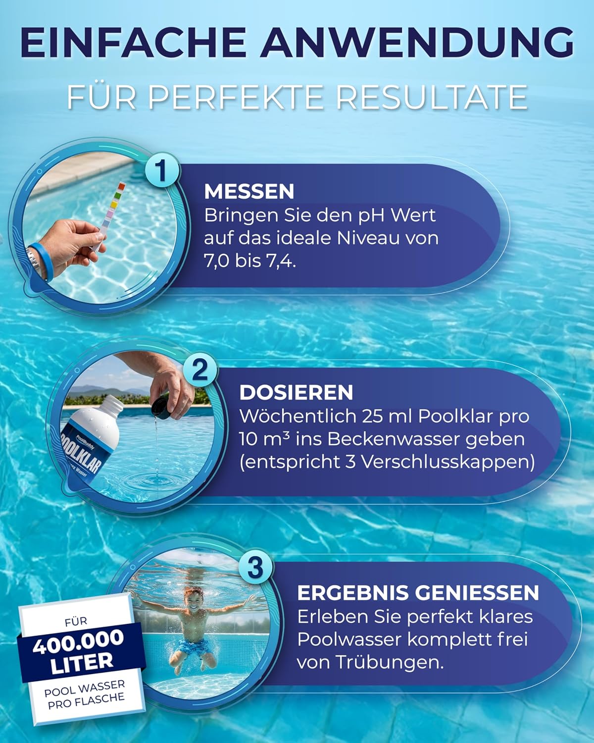 Thumbnail 3 de PoolBuddy Poolklar 1L – klares Wasser, einfache Pflege, universell einsetzbar
