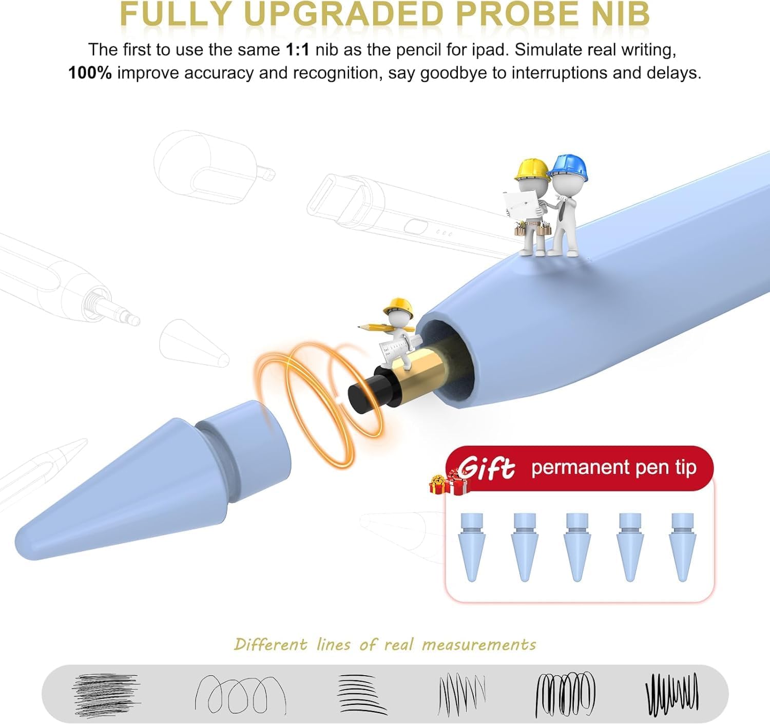Thumbnail 6 de Pencil 1. Generation für iPad (2018–2025) mit USB‑C Schnellladung & magnetischer Absaugung – Stift in Blau