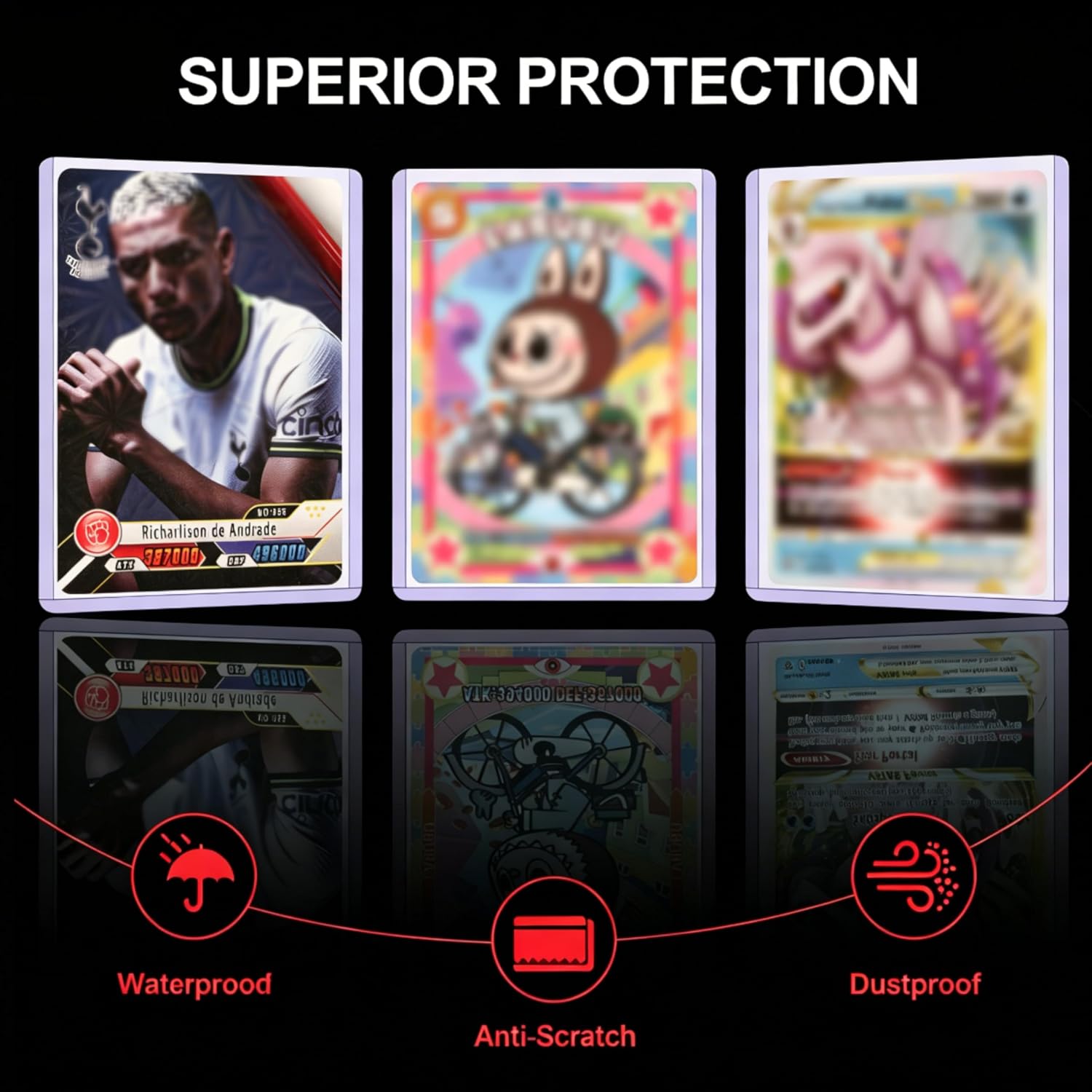 Detalle de 400 Card Sleeves Top Loaders (3" x 4") + Soft Sleeves for Trading Cards, Hard PVC Protectors