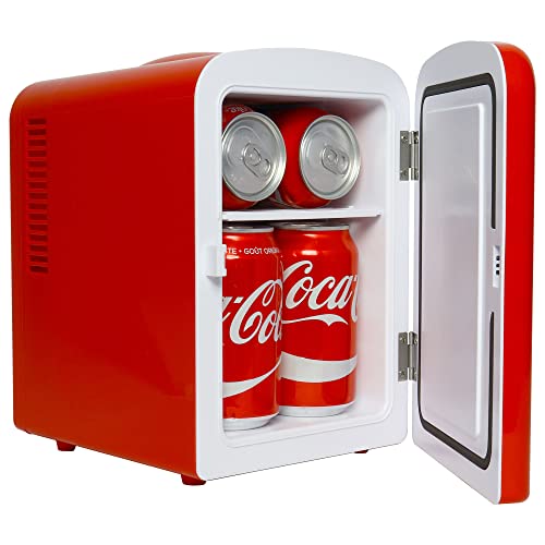 Thumbnail 1 de Coca Cola Classic Mini Fridge by Koolatron: Portable 6-Can Cooler for Bedroom, Office or Car