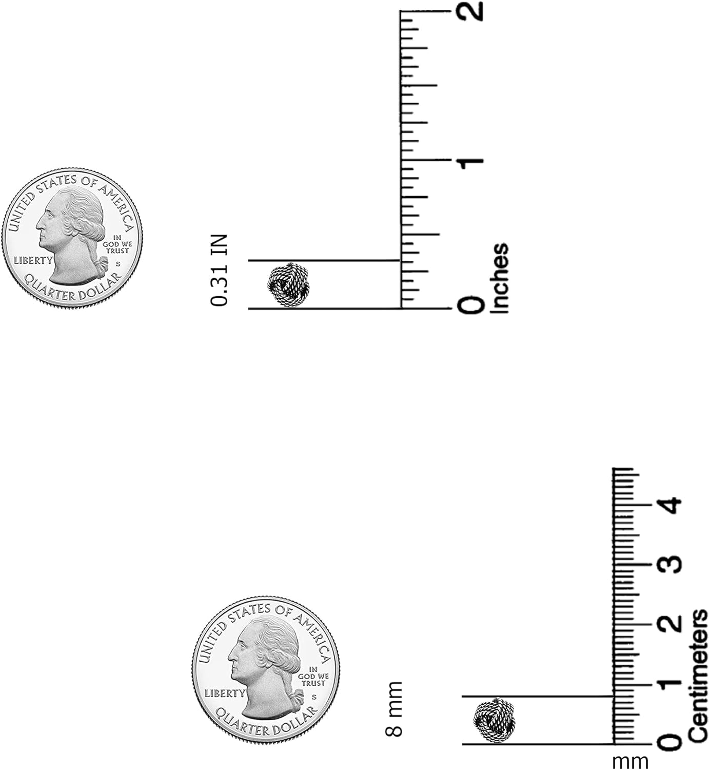 Detalle 2 de LeCalla 925 Sterling Silber Love-Knoten Ohrring – zarter, leicht verdrehter Liebesknoten